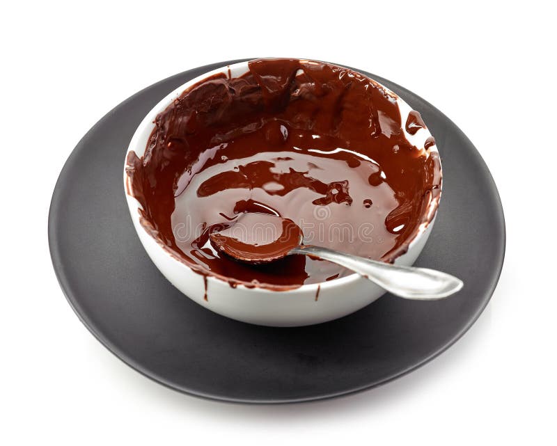 Bowl of melted chocolate stock photo. Image of chocolate 127781106