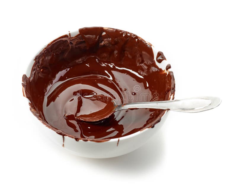 Bowl of melted chocolate stock photo. Image of dessert 127368102