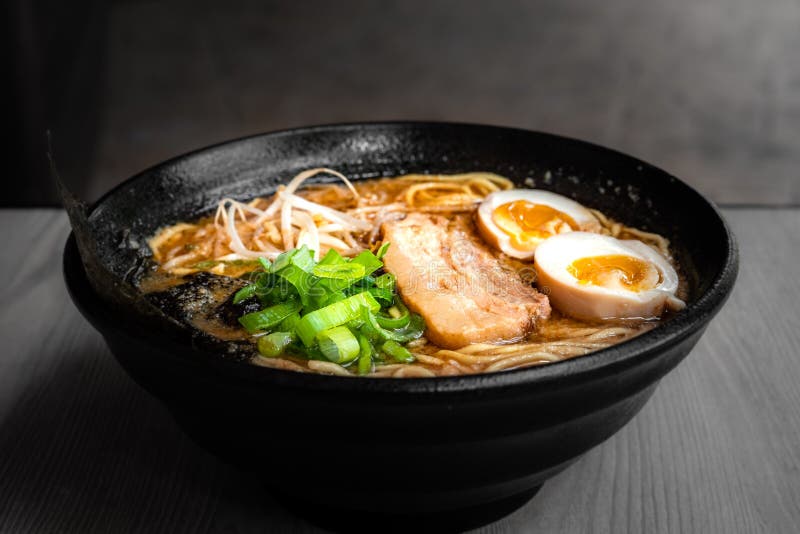 Bowl of Mouth Watering Japanese Ramen for Single Serving Stock Image ...