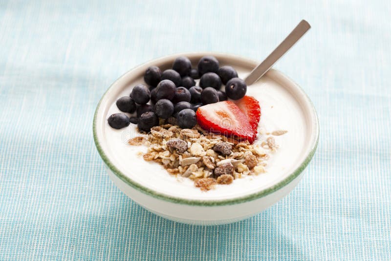 Bowl of Muesli, Yoghurt and Berries Stock Image Image of closeup