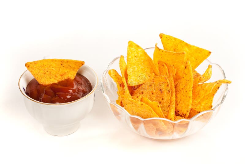 Bowl, Nachos stock photo