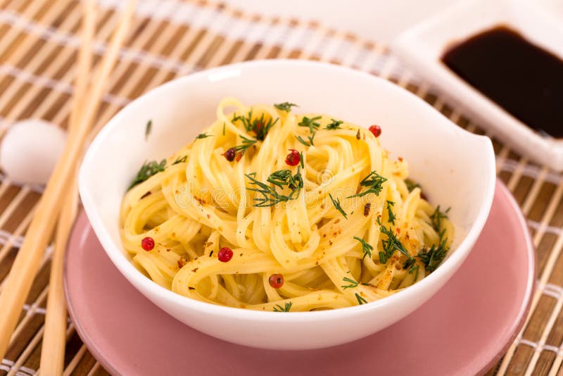 Bowl of noodles stock photo. Image of cooked, pasta, noodles 5389434
