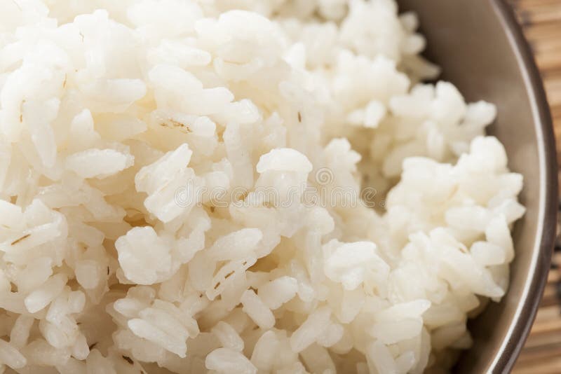 Bowl of Organic White Rice stock image. Image of fiber 28685429