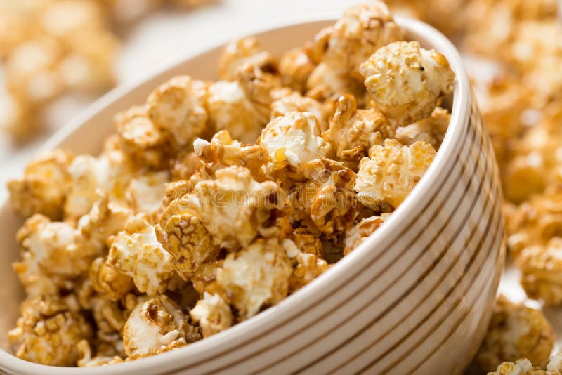 Bowl with Popcorn on the Table Stock Photo Image of fast, heap 56377316