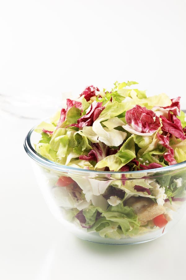 Bowl of salad greens royalty free stock images
