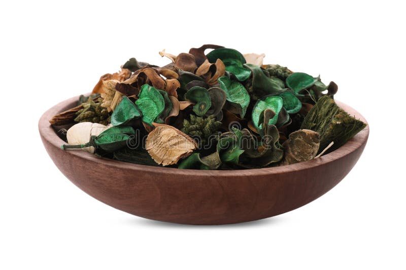 Bowl with Scented Potpourri Isolated on White Stock Photo Image of