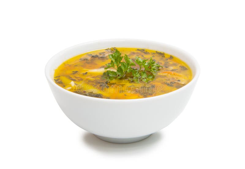 bowl of soup isolated