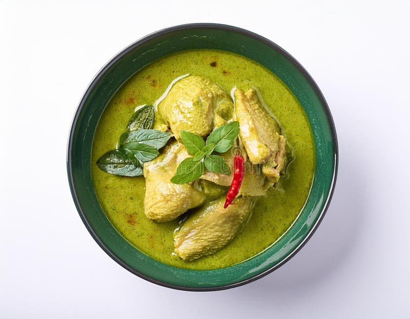 Spicy Thai Green Curry stock illustration. Illustration of savory
