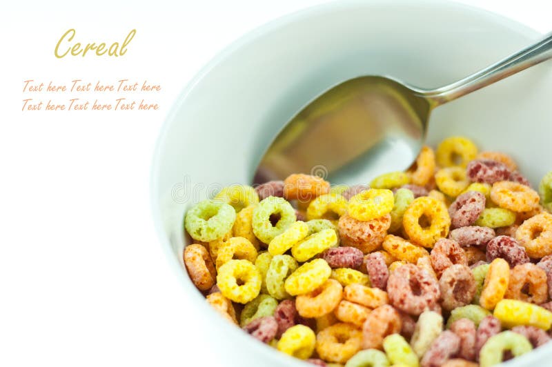 Bowl and spoon with corn flakes