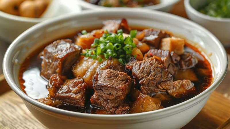 A bowl of stew with meat and vegetables royalty free stock photo
