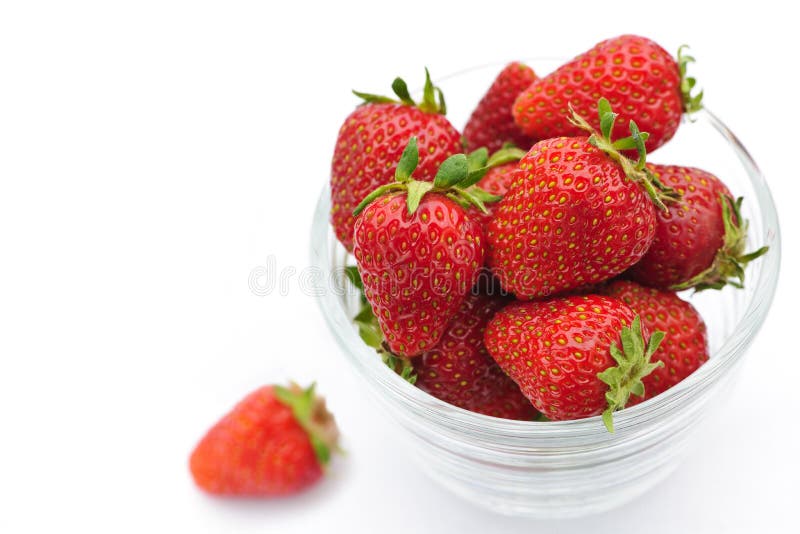 Bowl of strawberries royalty free stock image