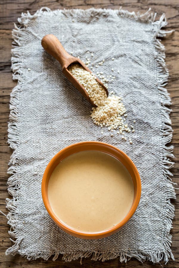 Bowl of Tahini with Sesame Seeds Stock Photo Image of close, homemade