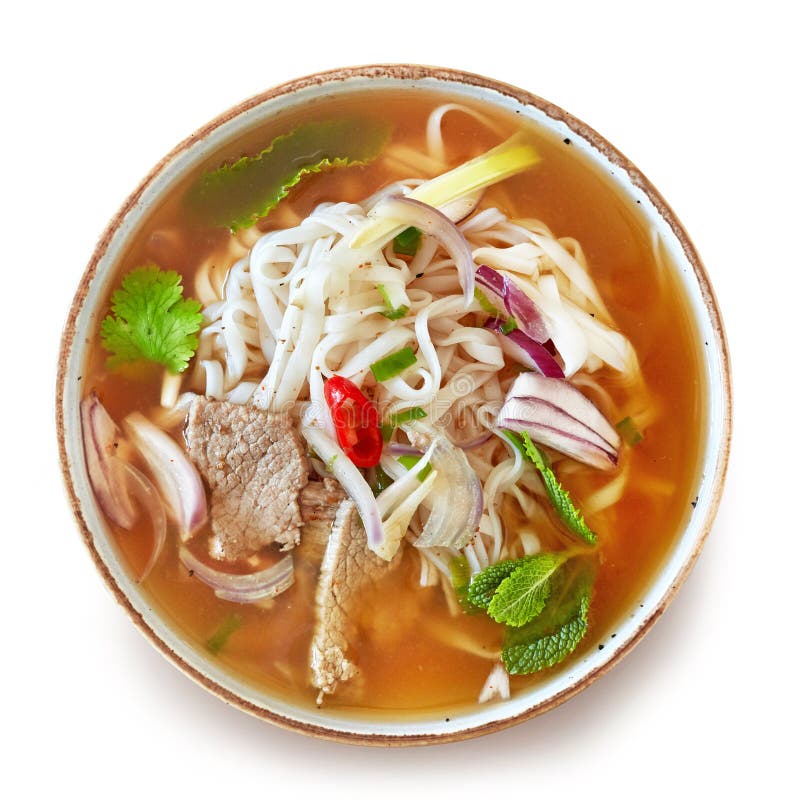 Bowl of vietnamese soup stock image. Image of lunch 180351243