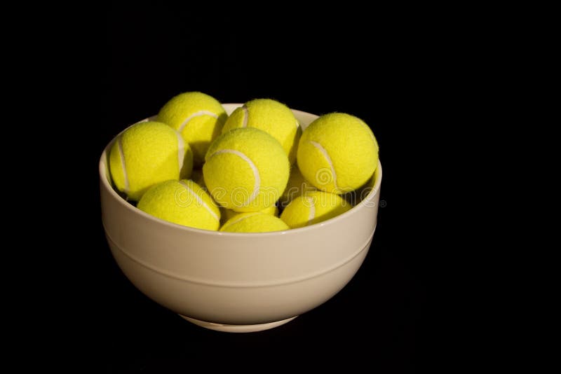 Bowl of Yellow Tennis Balls Stock Image Image of balls, professional