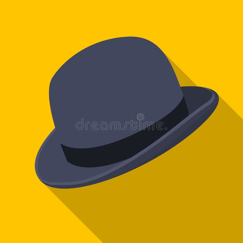 Bowler Hat Icon In Flat Style Isolated On White Background. Hipster