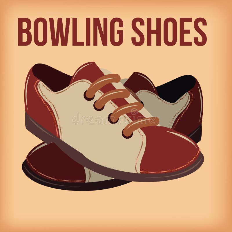 A pair of bowling shoes on a colored background