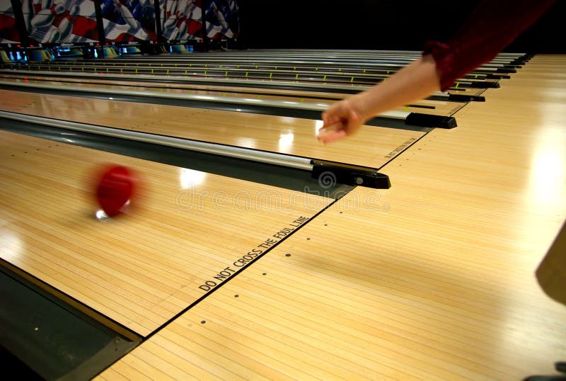 Bowling alley lanes stock image. Image of ball, arrows 5035973