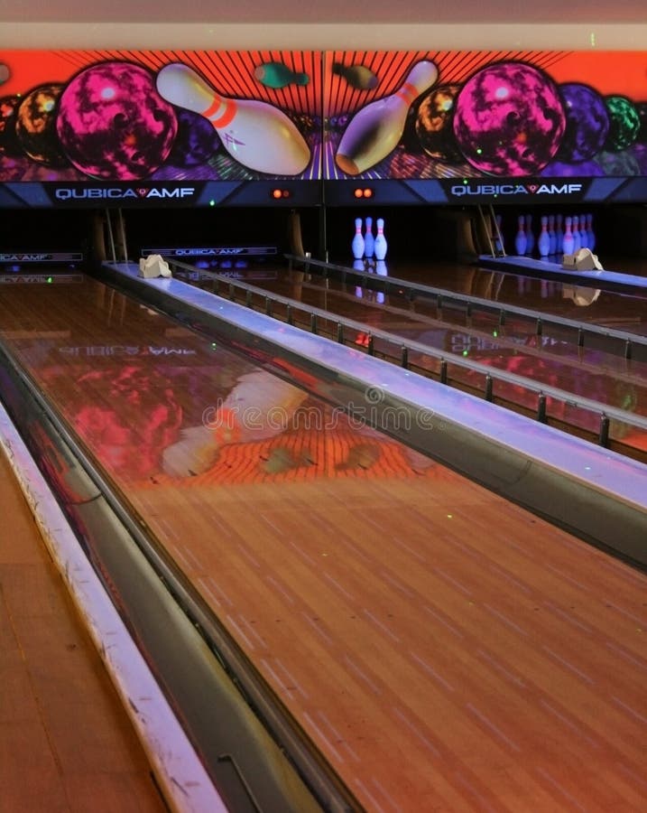 Bowling Ball and Falling Pins Stock Photo Image of recreational, fall
