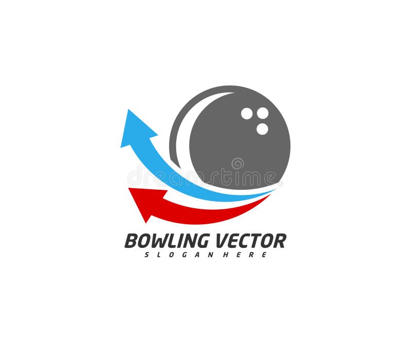 Bowling with Arrow Logo Template Design Vector, Illustration, Creative ...