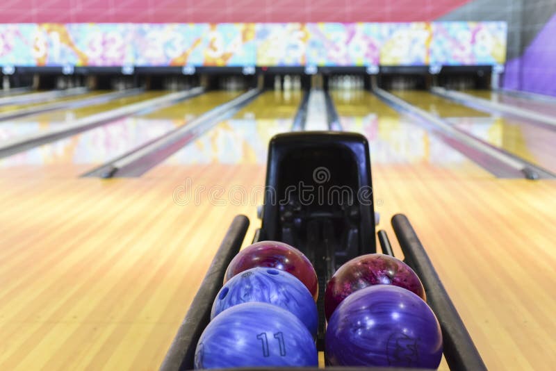 Bowling Ball on the Bowling Alley Stock Image Image of leisure, hand