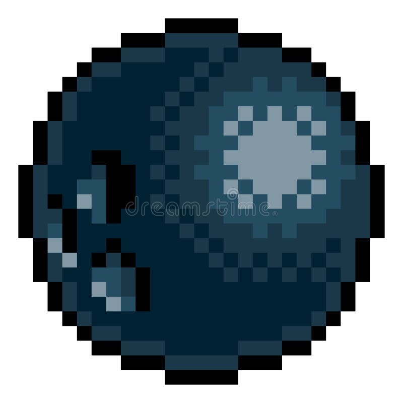 Bowling Ball Eight Bit Pixel Art Sports Game Icon Stock Vector