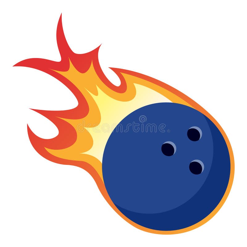 Bowling Ball with Classic Hot Rod Flames Vector Illustration. Stock Vector  - Illustration of graphic, fireball: 123078586