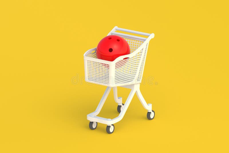 Bowling Ball in Market Cart Stock Illustration Illustration of