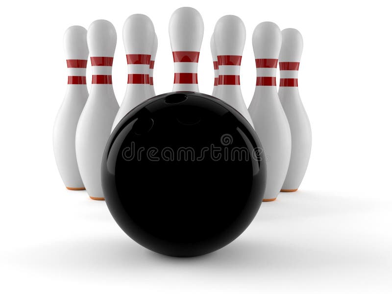 Bowling ball with pins. 