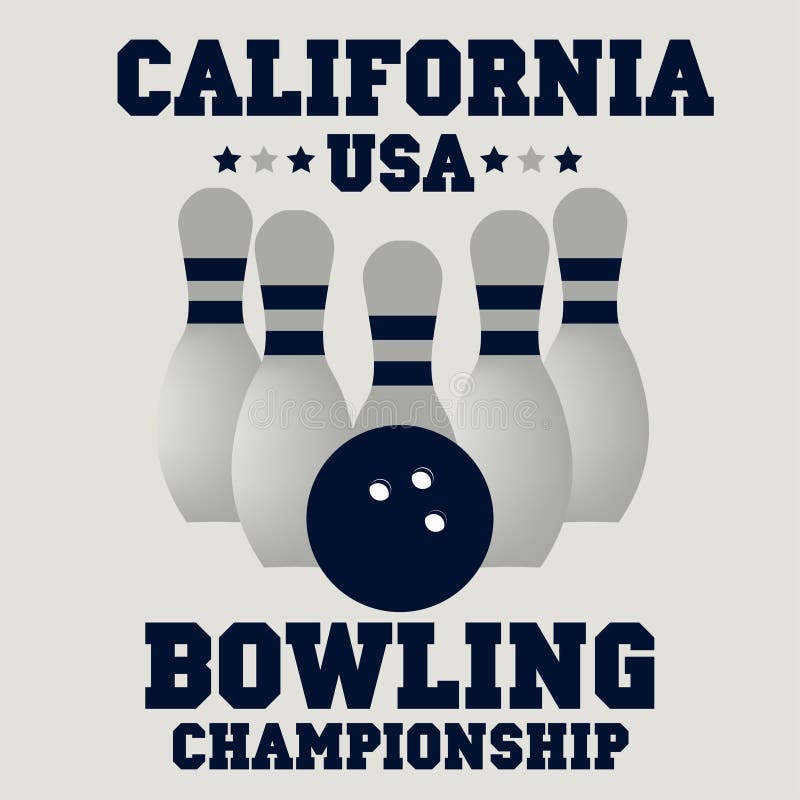 Bowling Competition or Sporting Club Emblems with Bowling Balls Stock