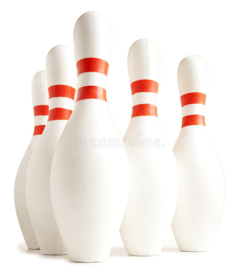 Bowling Pins and Ball Isolated on Black Background Stock Image Image