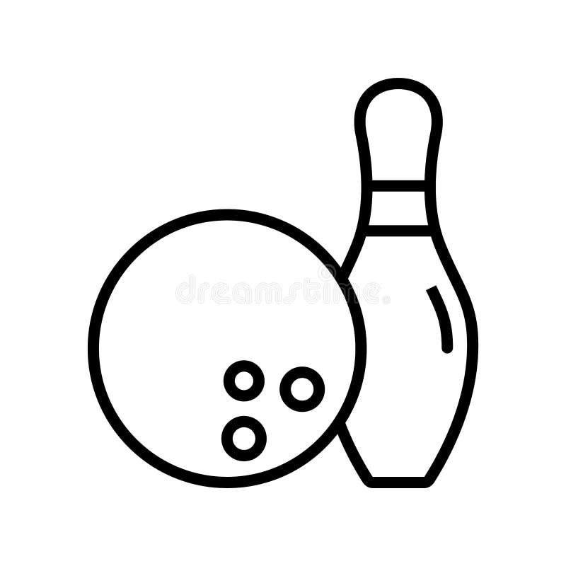 Bowling Pin and Ball Vector Icon Design Templates Stock Vector