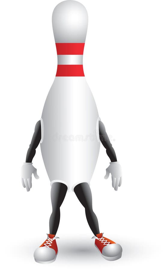 Bowling pin cartoon man stock vector. Illustration of down - 8951020