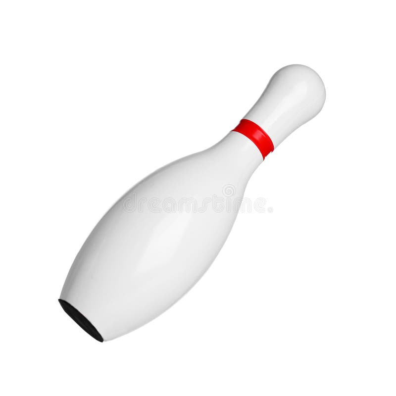 Bowling Pin with Red Stripe Isolated Stock Photo Image of