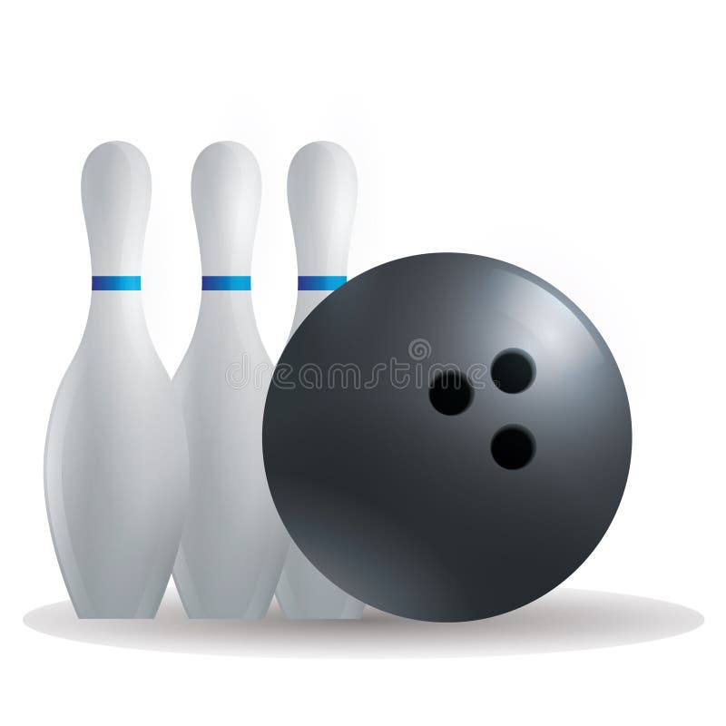 Bowling Pins with Ball. Vector Illustration Decorative Design Stock Vector Illustration of