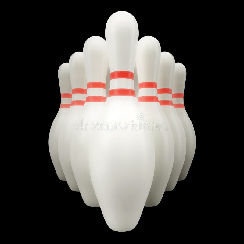 Bowling Pins on Black Isolated Stock Illustration Illustration of
