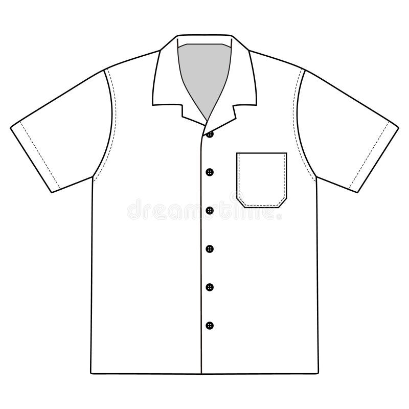 Bowling Shirt Vector Outline Template Stock Vector - Illustration of ...