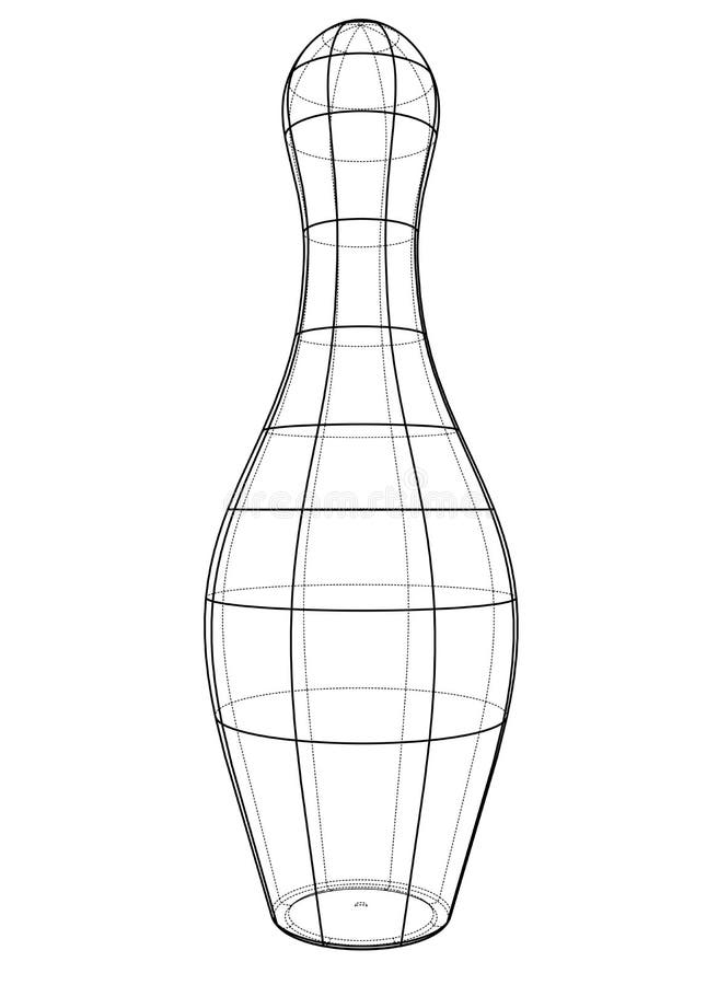 Bowling skittles and ball outline. Vector royalty free illustration Bowling skittles and ball outline. Vector royalty free illustration