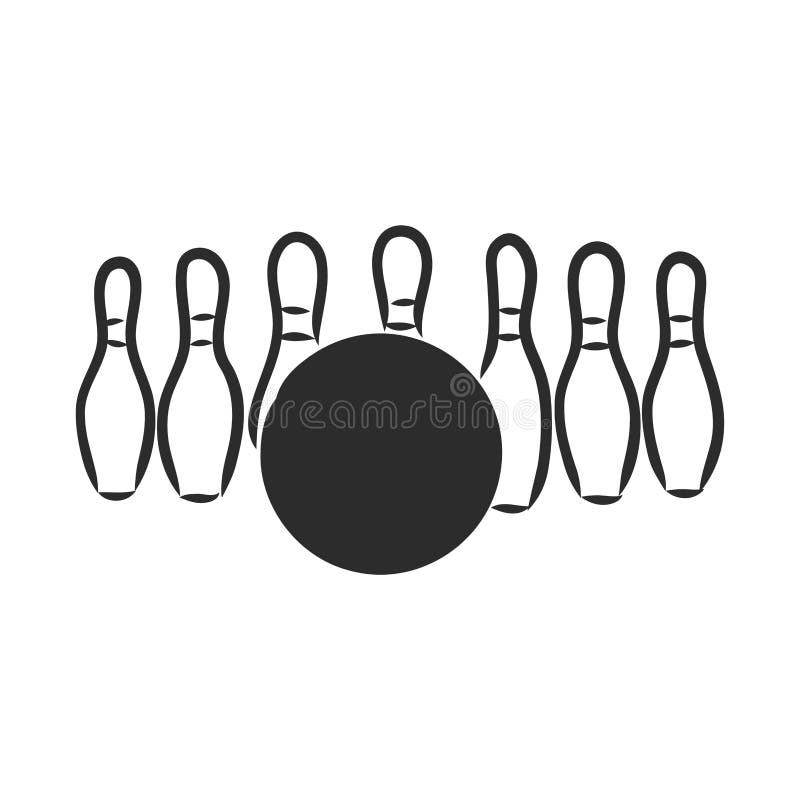 Bowling Skittles Und Ball Sketch Vektor Illustration Vektor Abbildung