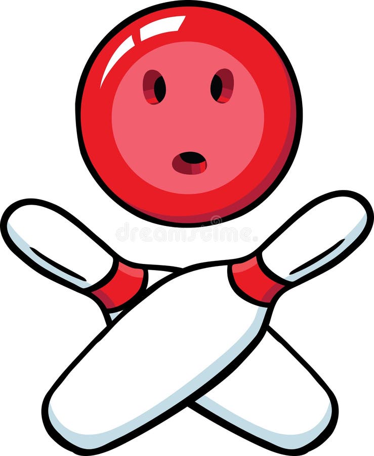 Bowling Skull & crossbones stock illustration