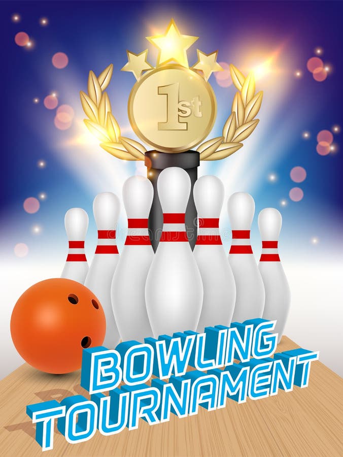 Bowling Tournament Poster Vector Realistic Illustration Stock Vector ...