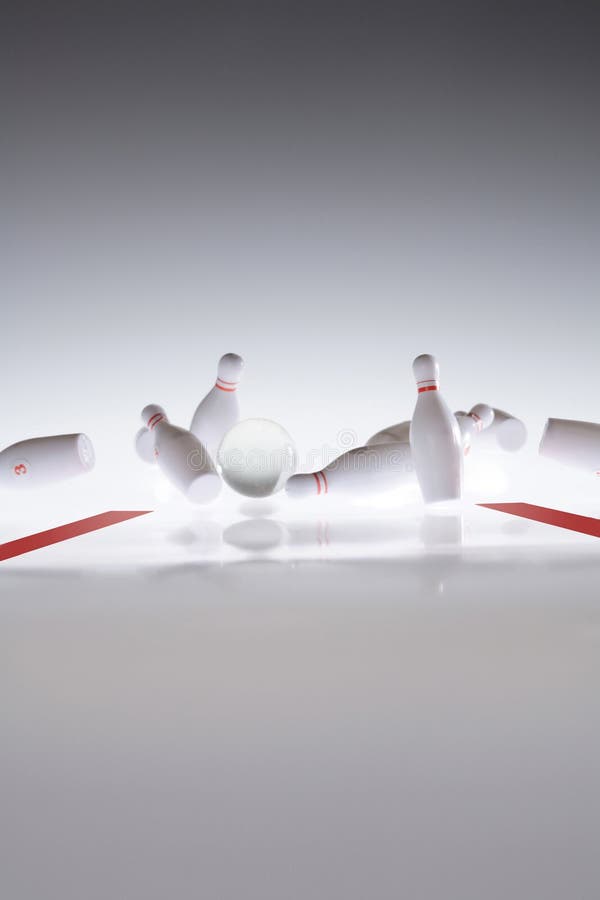 Bowling Ball And Falling Pins Stock Photo Image of recreational, fall