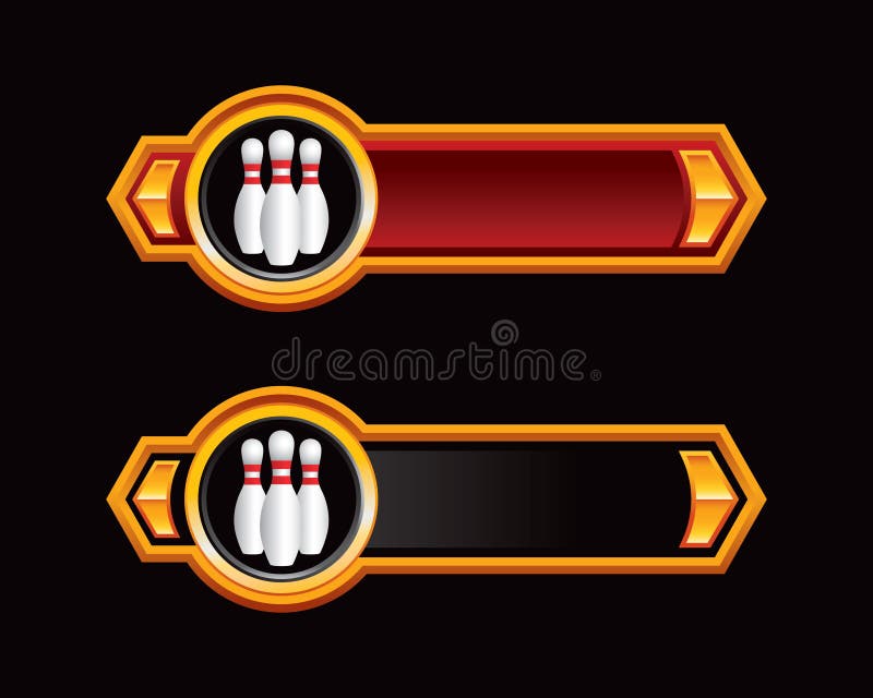 Bowlingspielstifte von den roten und schwarzen Pfeilen lizenzfreie abbildung Bowlingspielstifte von den roten und schwarzen Pfeilen lizenzfreie abbildung