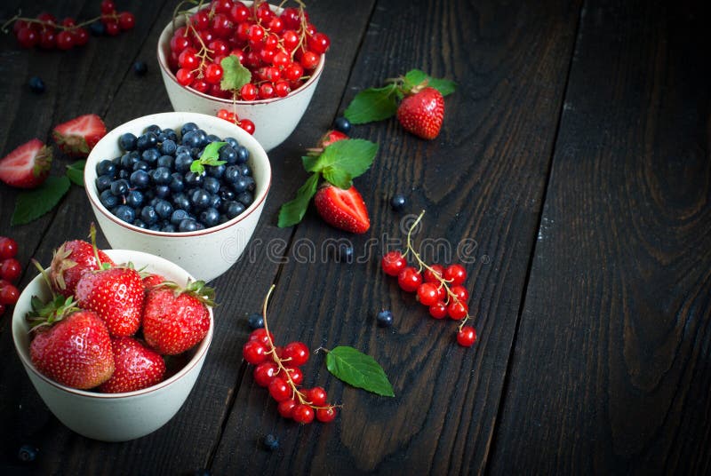 Bowls with Different Berries Stock Image Image of healthy, nutrition