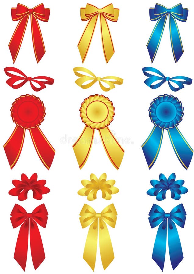 Vector illustration - Set of bows and ribbons