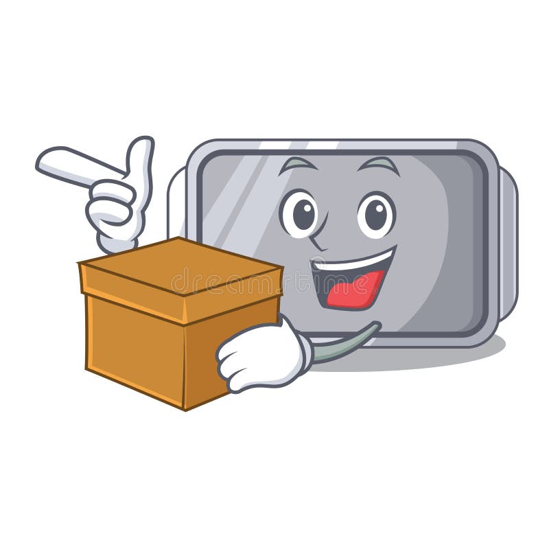 With Box Baking Pan Shape on the Cartoon Stock Vector Illustration of