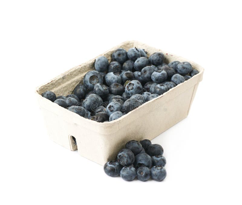 Box of Blueberries Isolated Stock Image Image of nature, heap 107614501