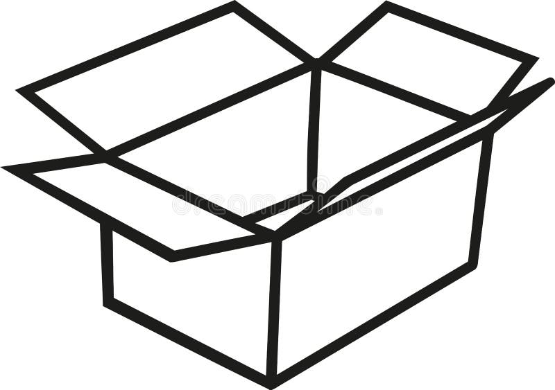 Box carton outline vector illustration Box carton outline vector illustration