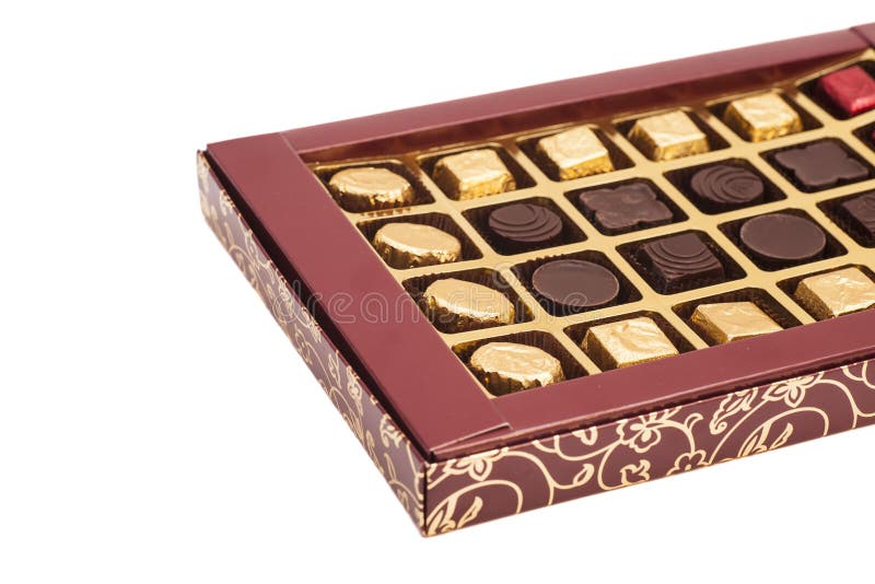Box of Chocolate Candies Isolated Stock Photo Image of macro
