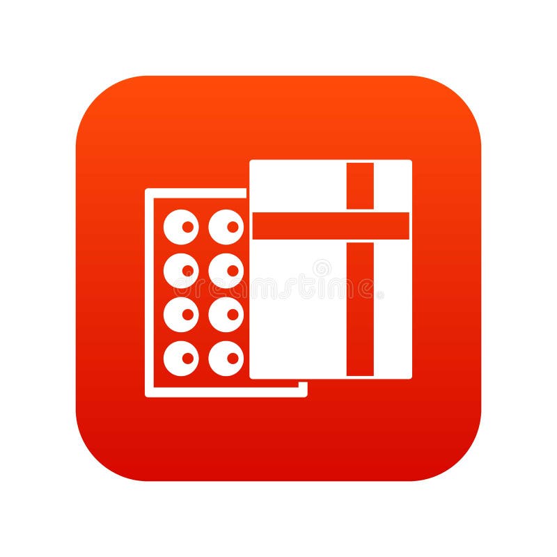 Box with Chocolates Icon Digital Red Stock Vector - Illustration of