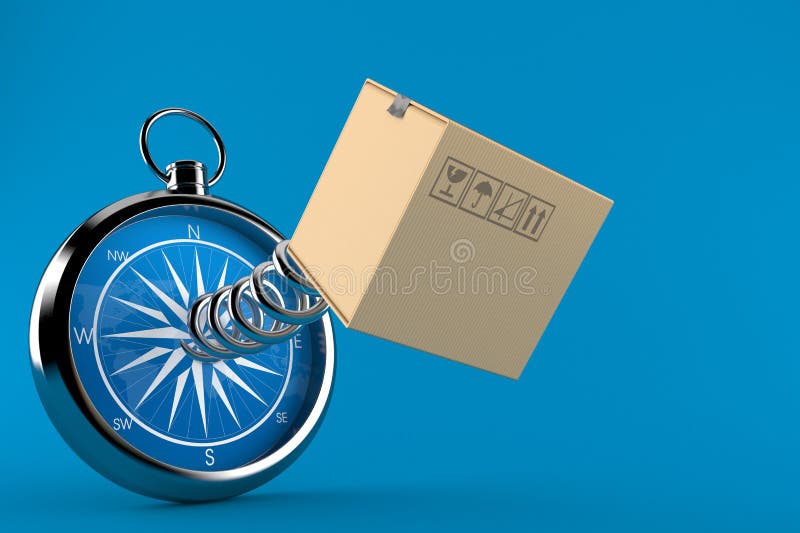 Box with compass stock illustration. Illustration of carton 133330828